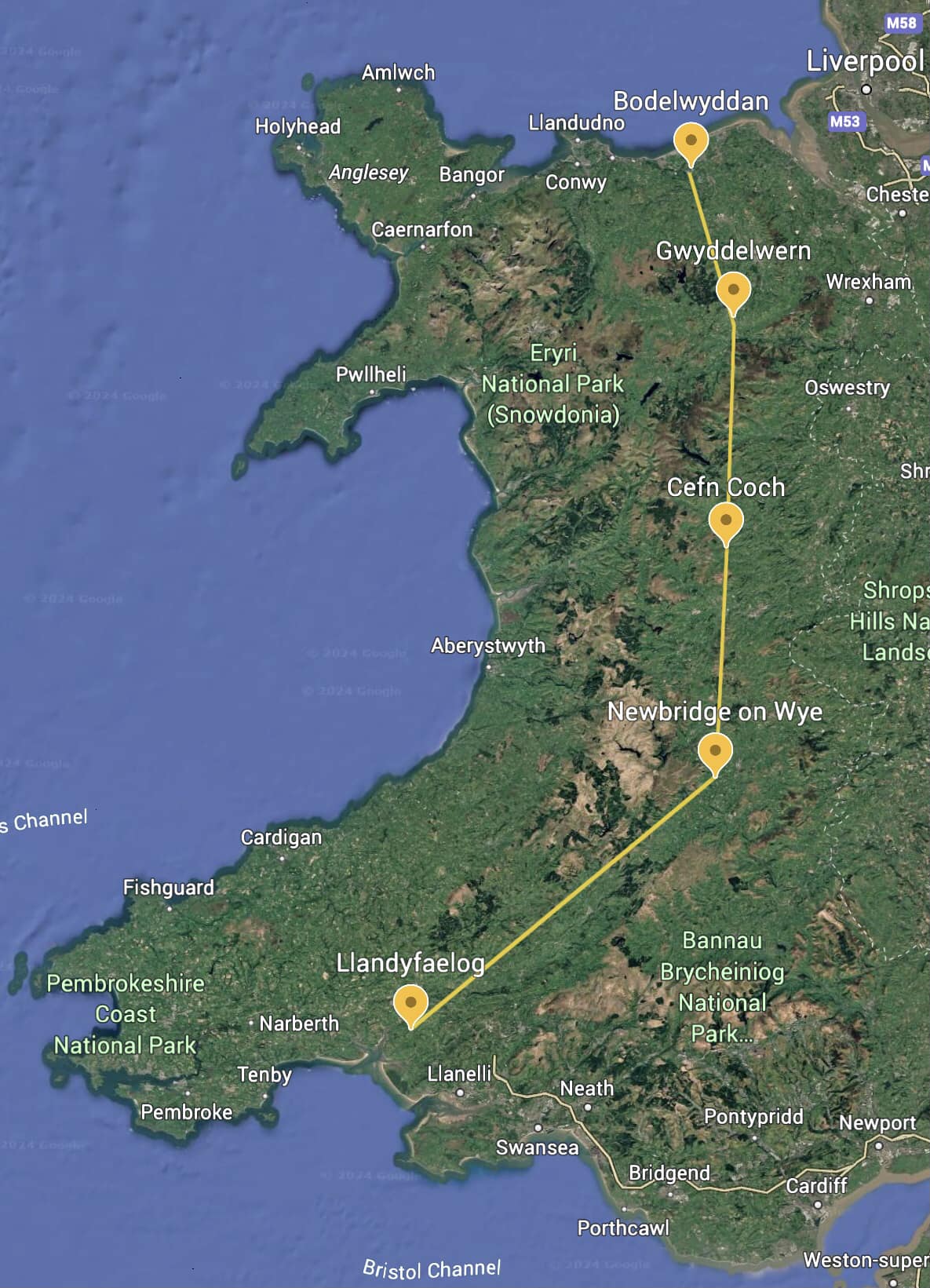 posible North-South Wales pylon line